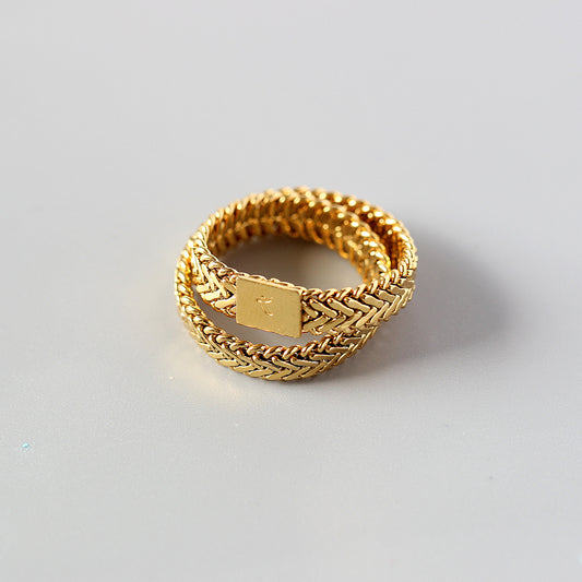 Gold Snake Chain Ring