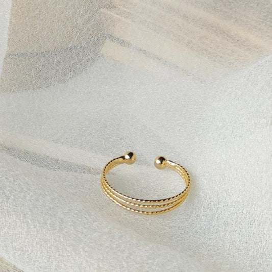 14K Gold-Plated Three-layer Hollow Ring