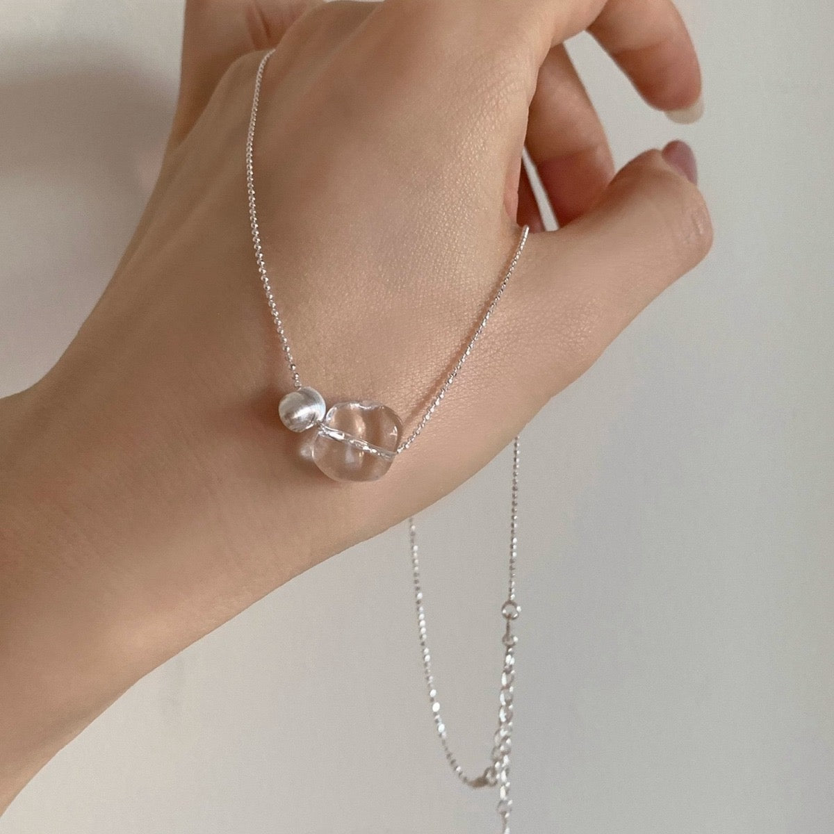 Transparent Crystal Collarbone Necklace