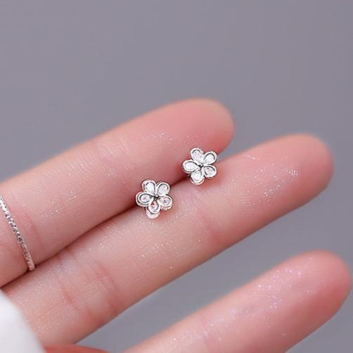 Screw-Back Flower Earrings