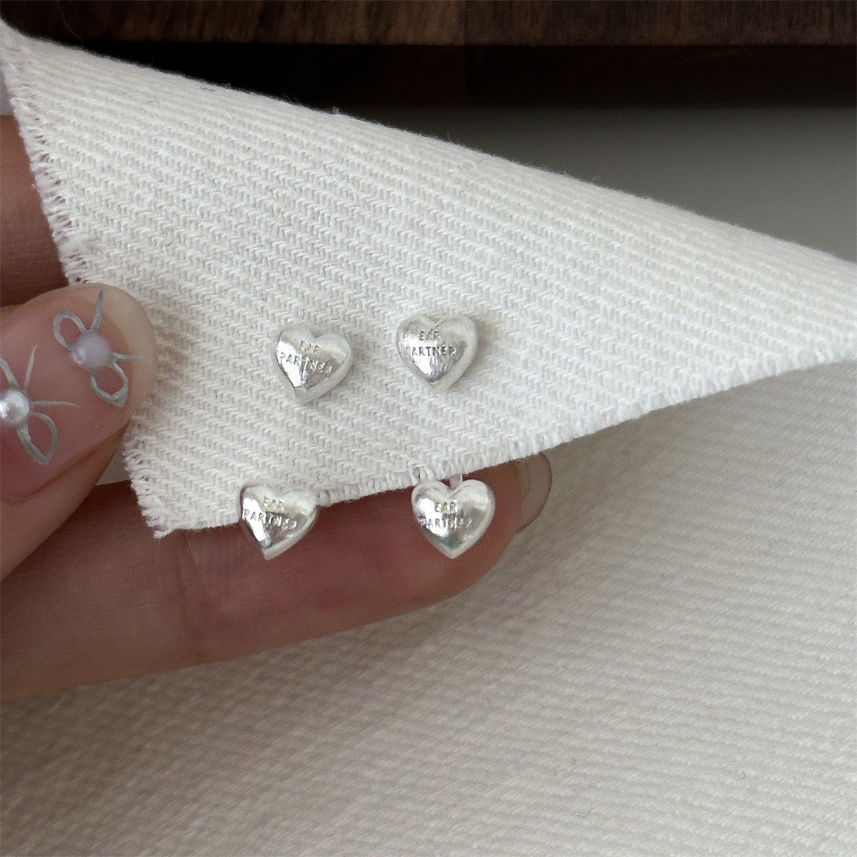 Matte Double Heart Earrings