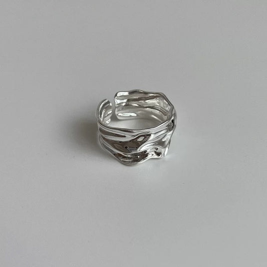 Silver Irregular Texture Ring