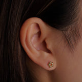 316L Stainless Steel Aurora Bead Flatback Earrings