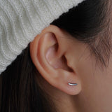 316L Stainless Steel Arc Flatback Earrings