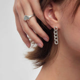 Silver Link Drop Earrings