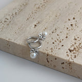 CH Mini Bow Pearl Earrings