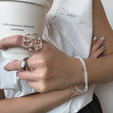 Stone Pearl Cross Bracelet