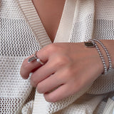 Elastic Pearl Small Tag Ring - Coddle Heaven