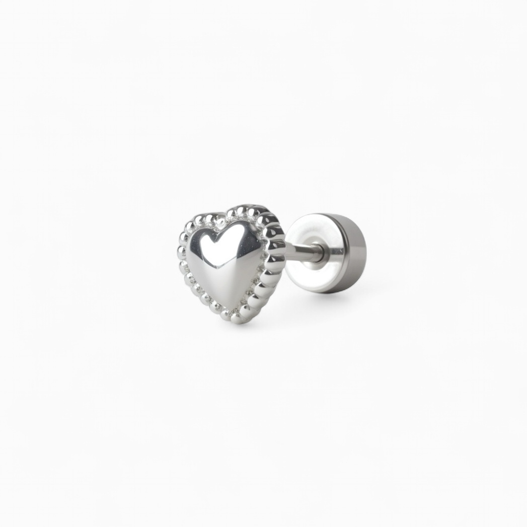316L Stainless Steel Heart Flatback Earrings