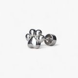 316L Stainless Steel Paw Flatback Earrings