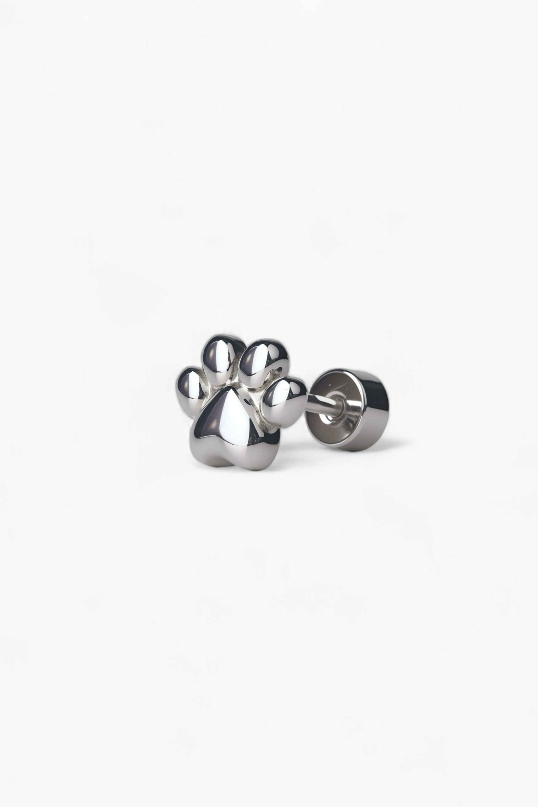 316L Stainless Steel Paw Flatback Earrings