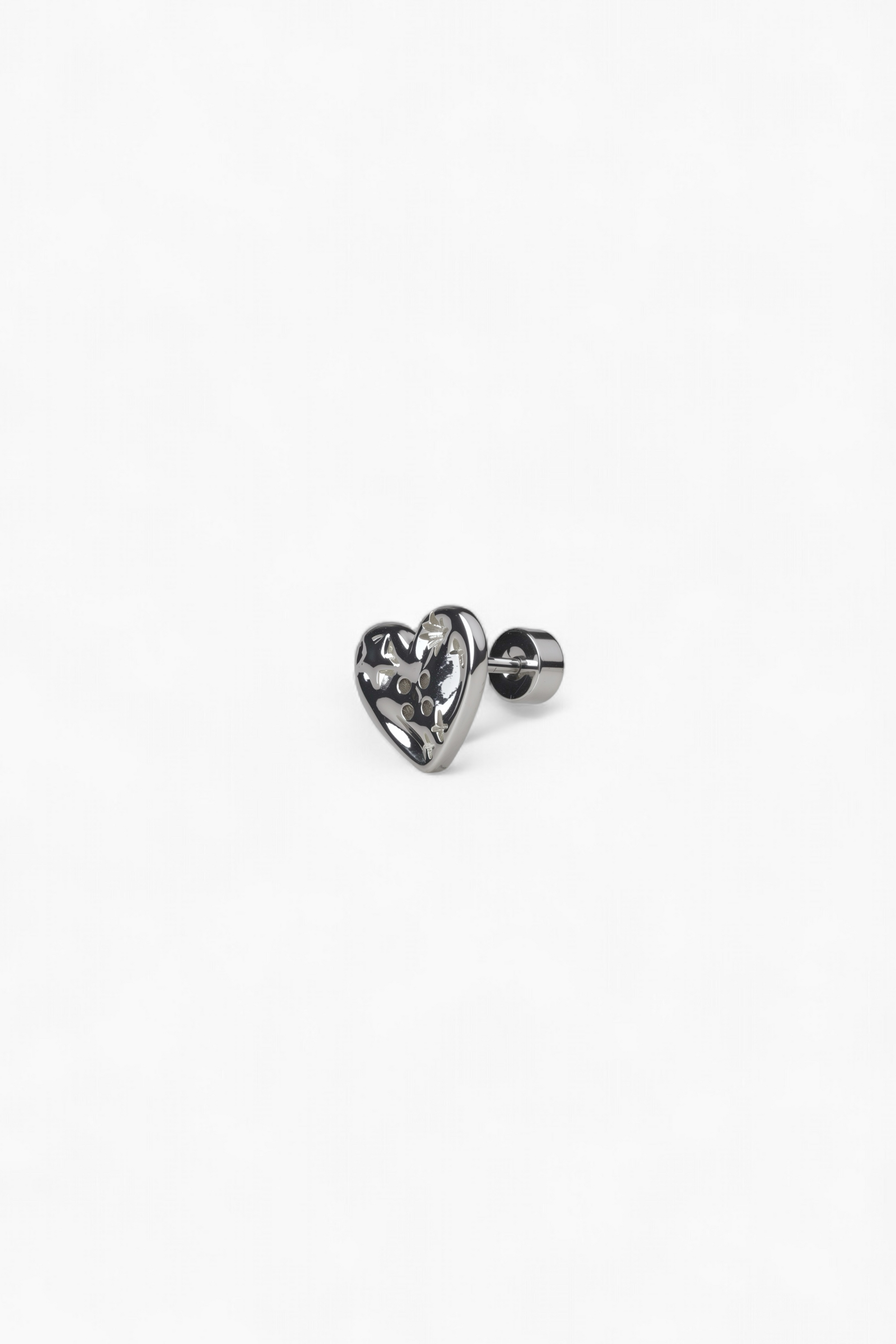 316L Stainless Steel Cosmic Heart Flatback Earrings