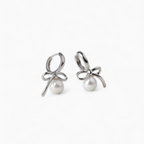 CH Bow Pearl Earrings