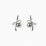 Plain Bow Pearl Earrings
