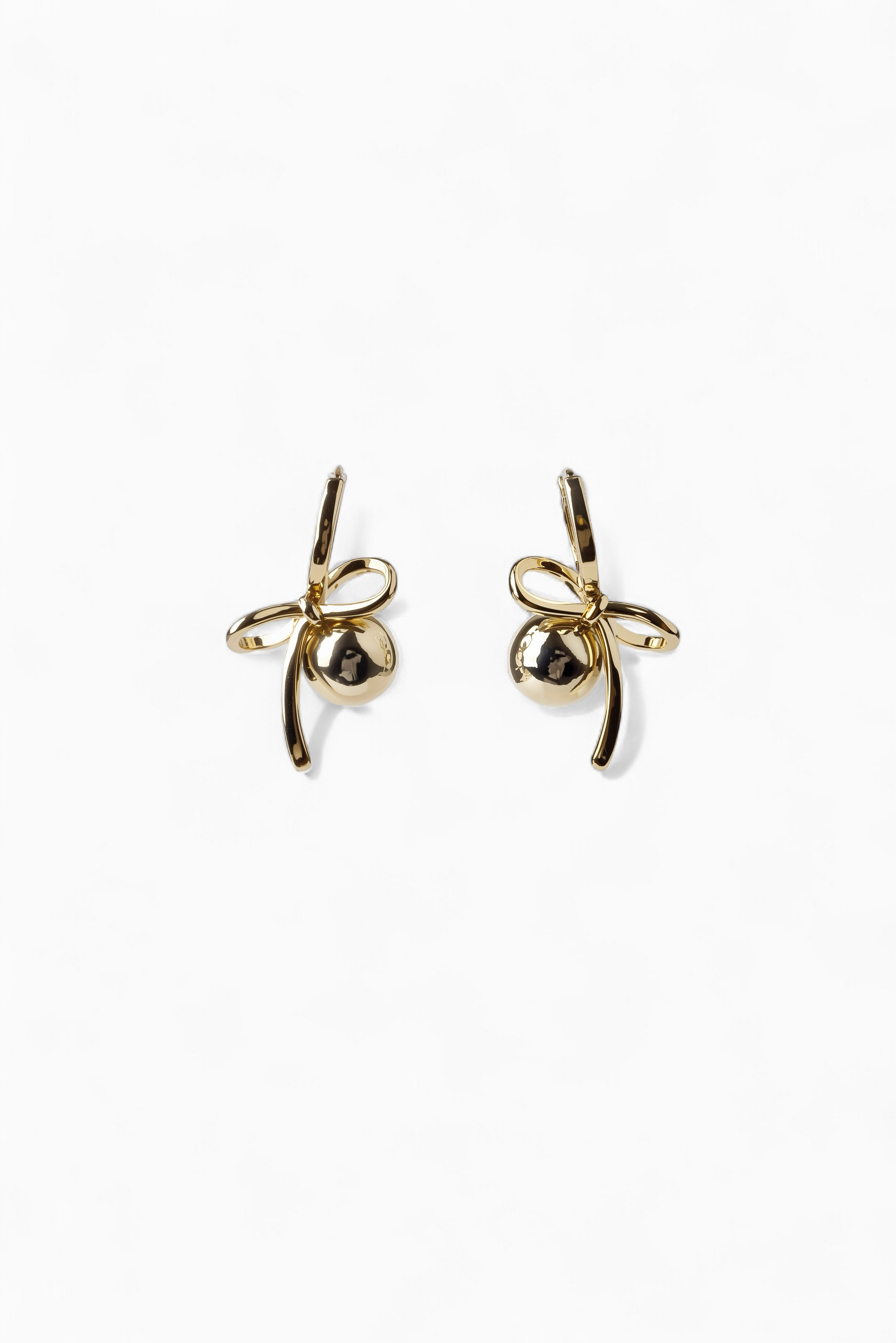 Plain Bow Pearl Earrings