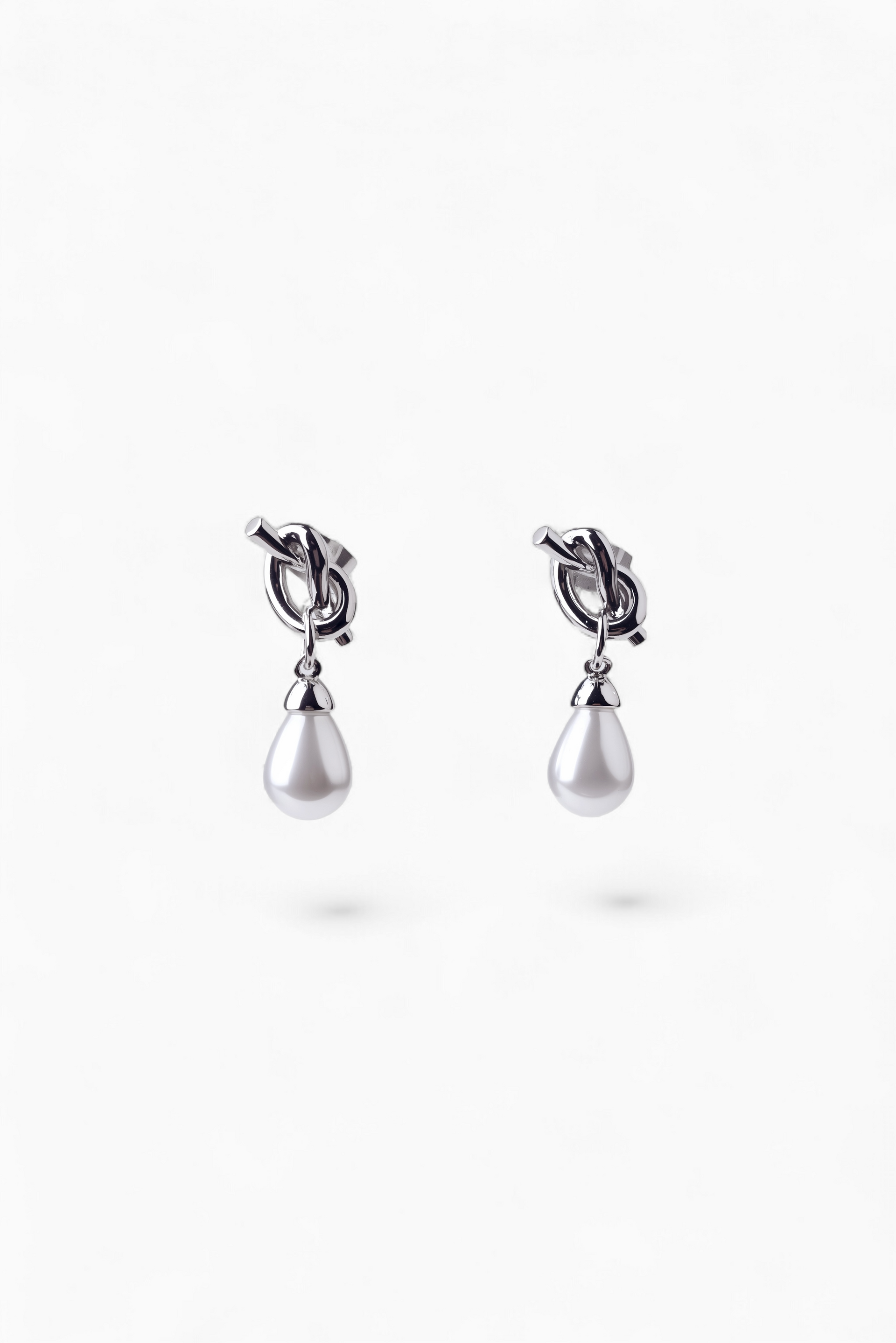 CH Teardrop Pearl Knot Earrings