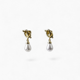 CH Teardrop Pearl Knot Earrings