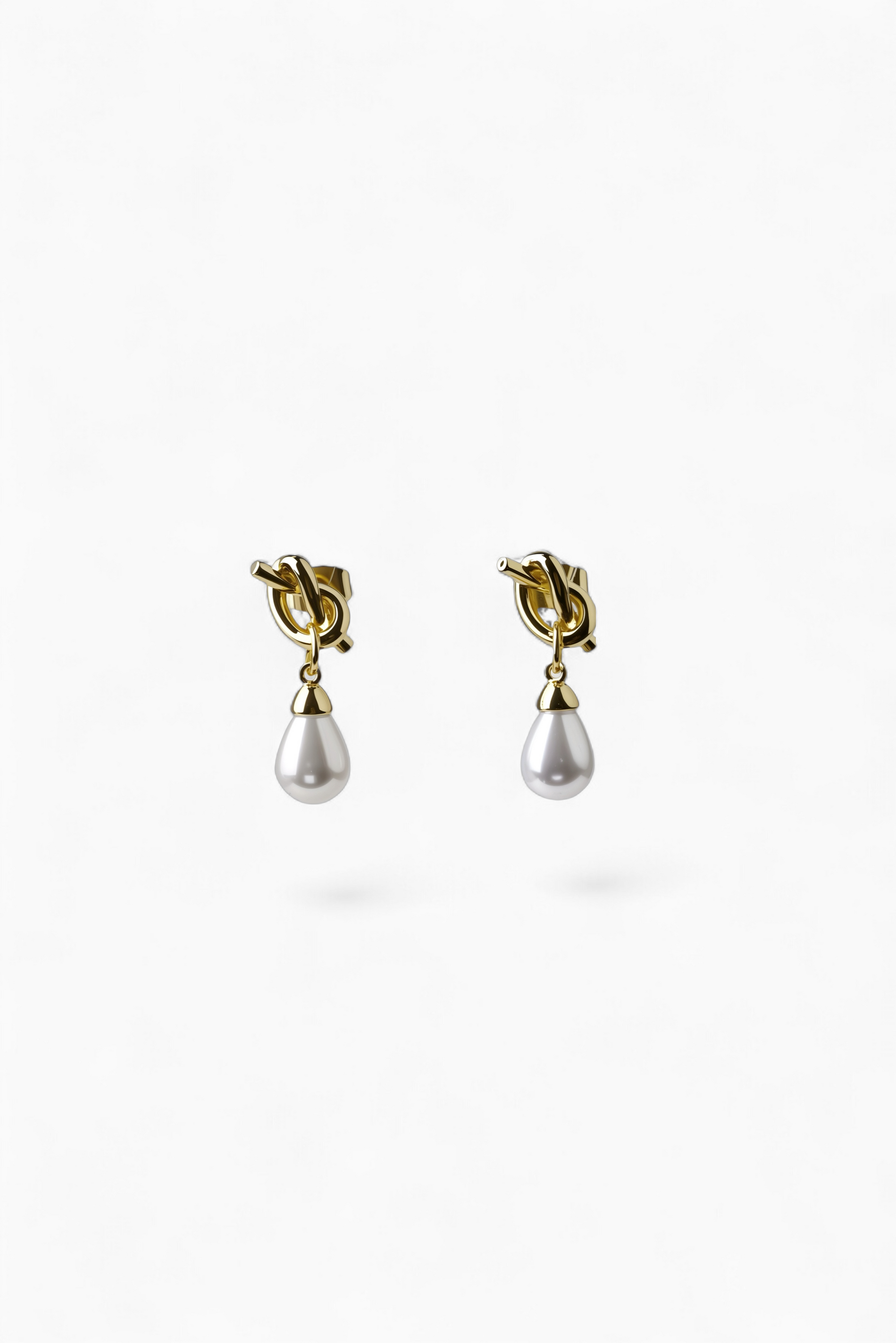 CH Teardrop Pearl Knot Earrings