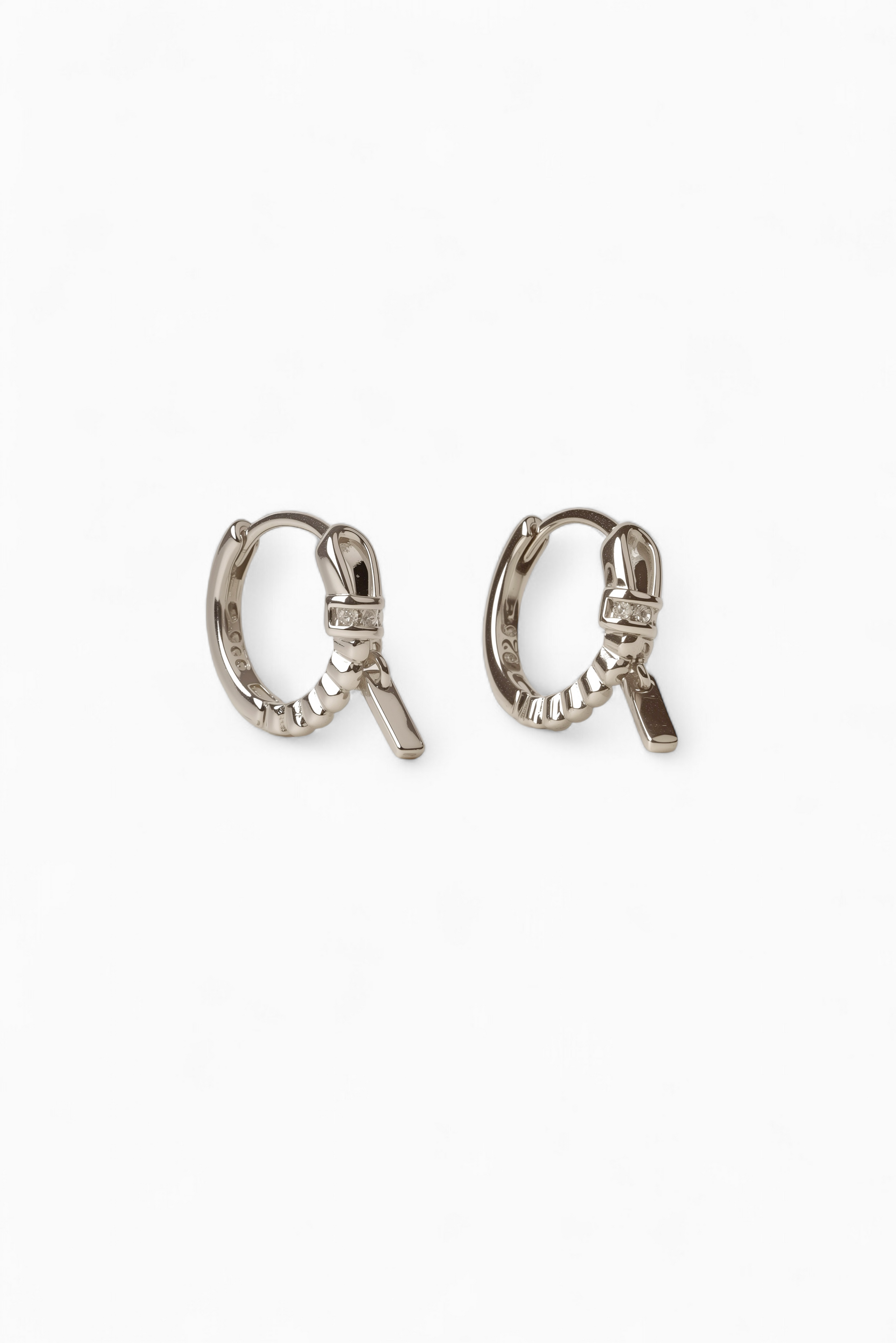 Zipper Hoop Charm Earrings
