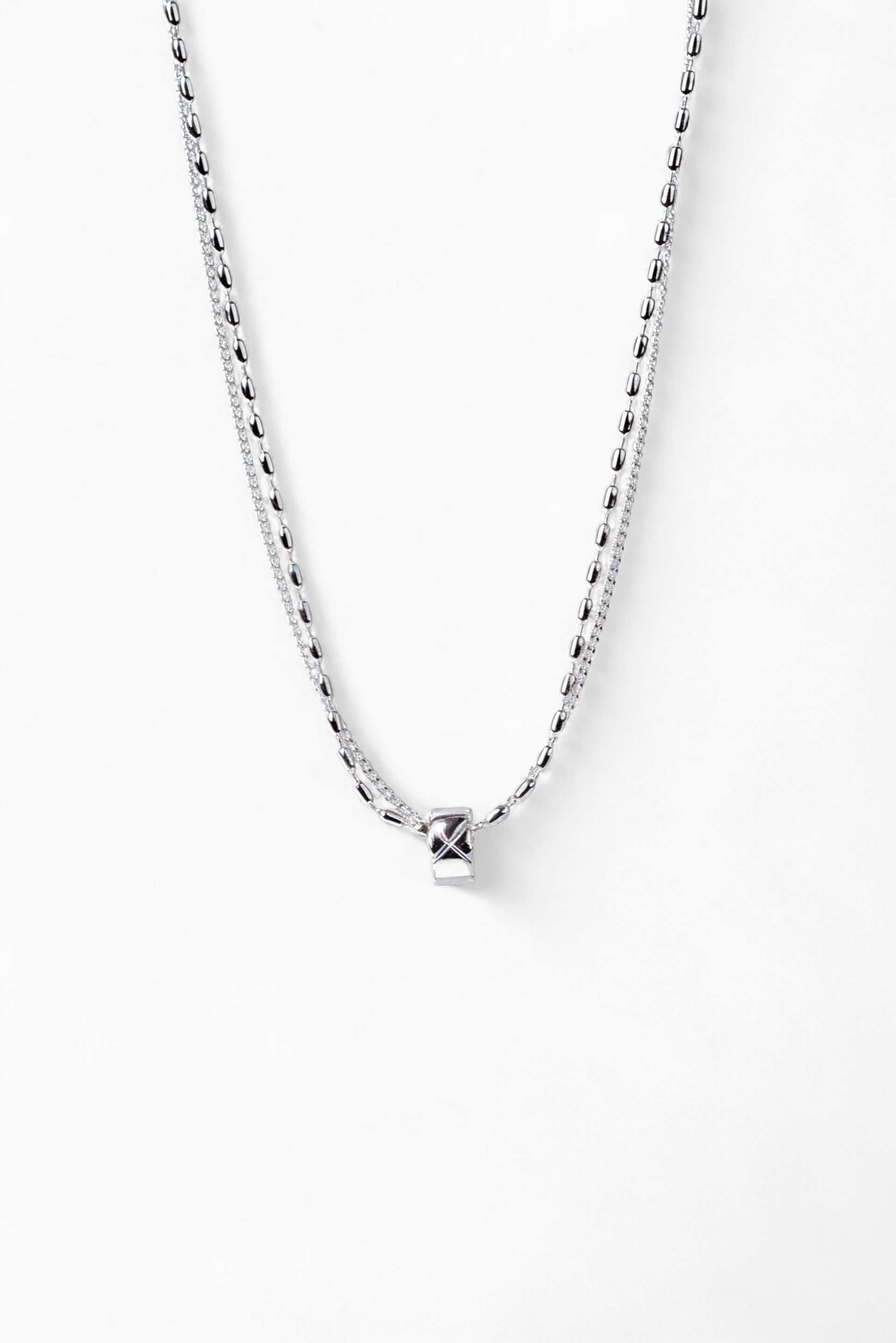 Diamond Pendent Double Layer Necklace