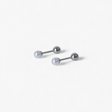 316L Stainless Steel Silver Sphere Earrings