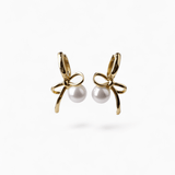 Bow Pearl Earrings - Coddle Heaven