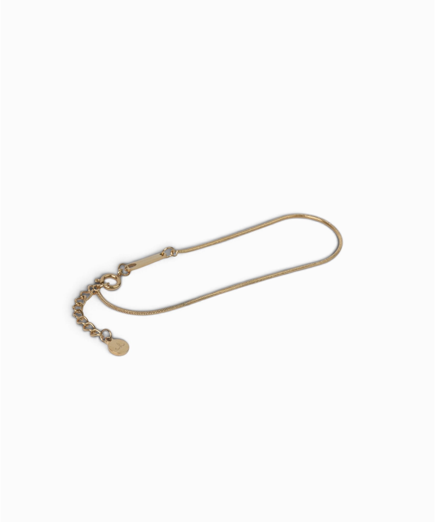 Stainless Steel Dainty Signature Bar Snake Chain Bracelet