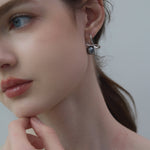 Gray Bow Pearl Earrings - Coddle Heaven