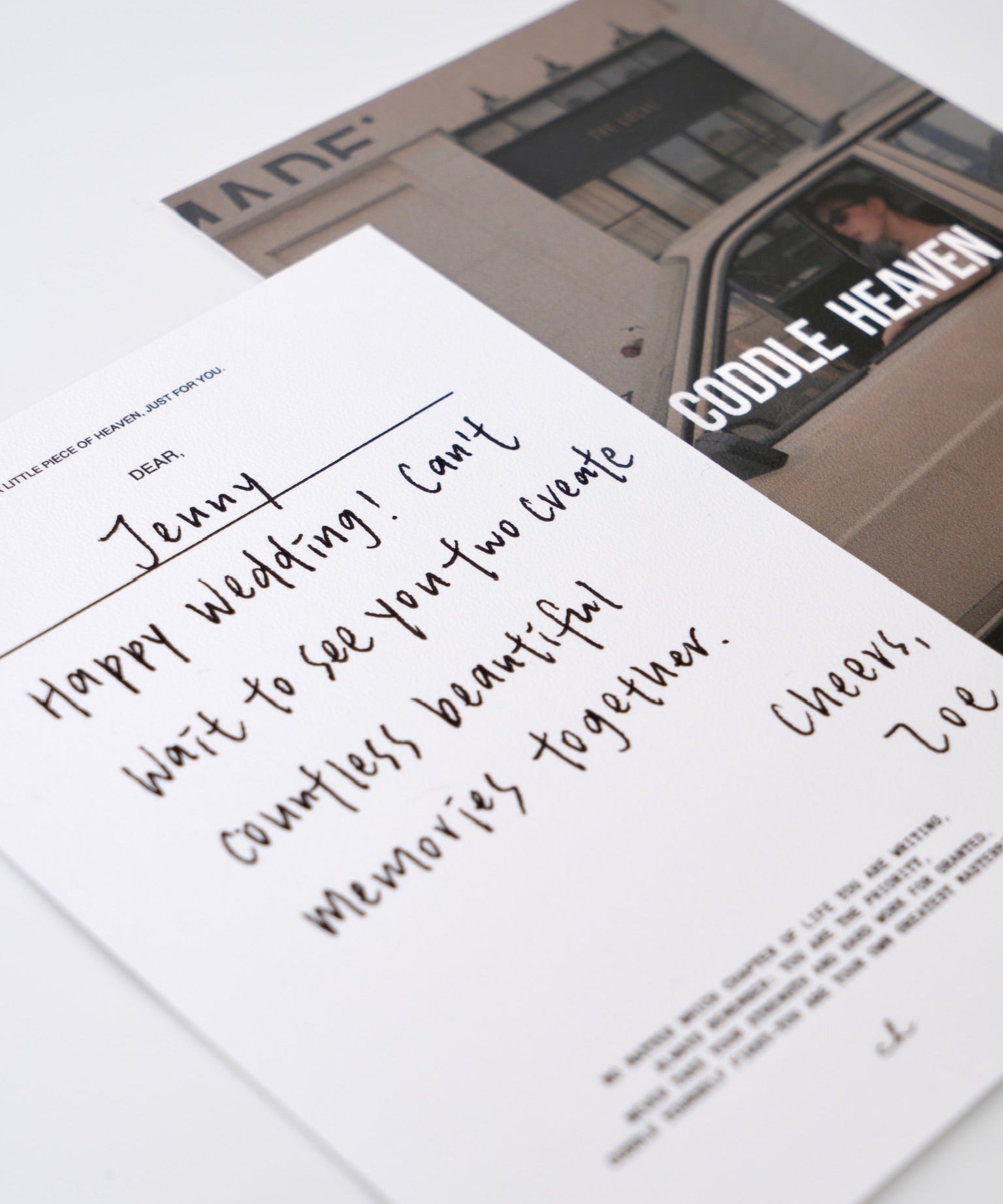 Handwritten Gift Note Service - Coddle Heaven