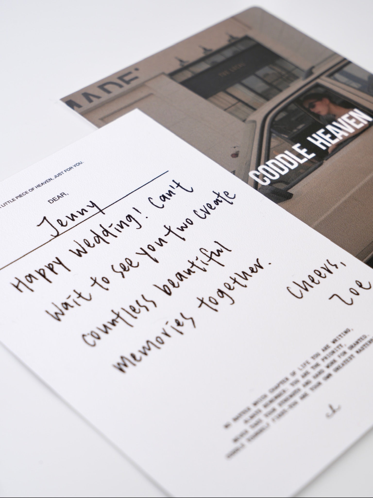 Handwritten Gift Note Service - Coddle Heaven