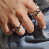 Pearl Chain Embrace Ring - Coddle Heaven