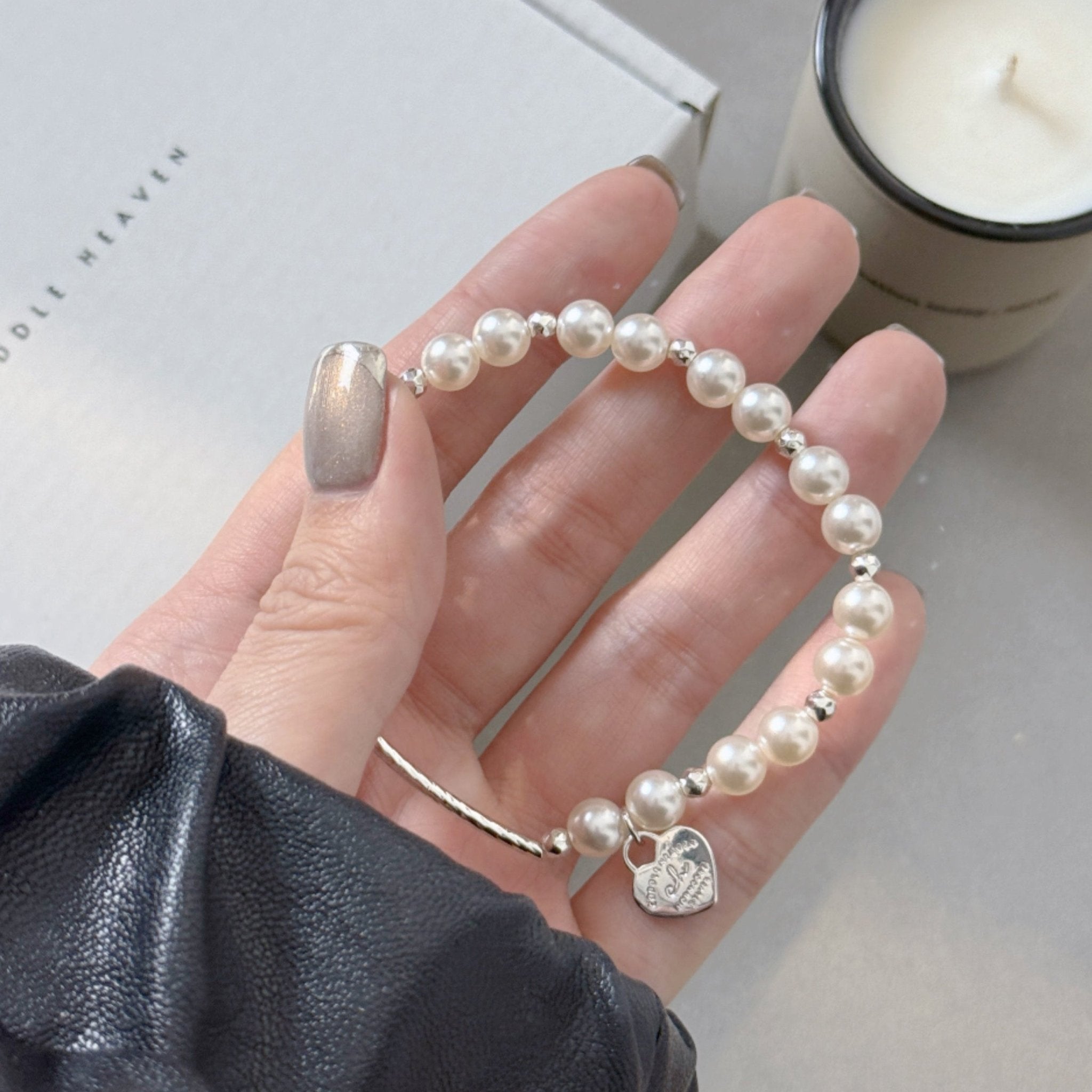 Pearl Heart Tag Bracelet - Coddle Heaven