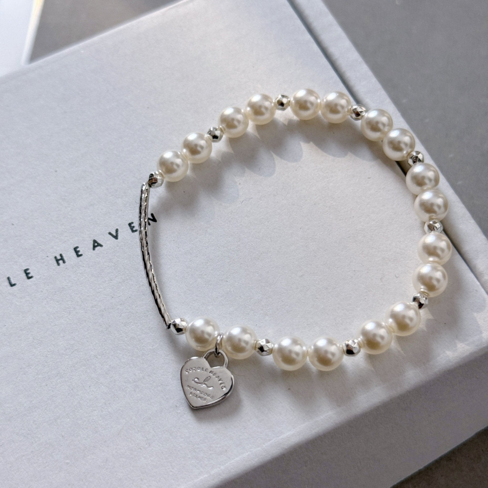 Pearl Heart Tag Bracelet - Coddle Heaven