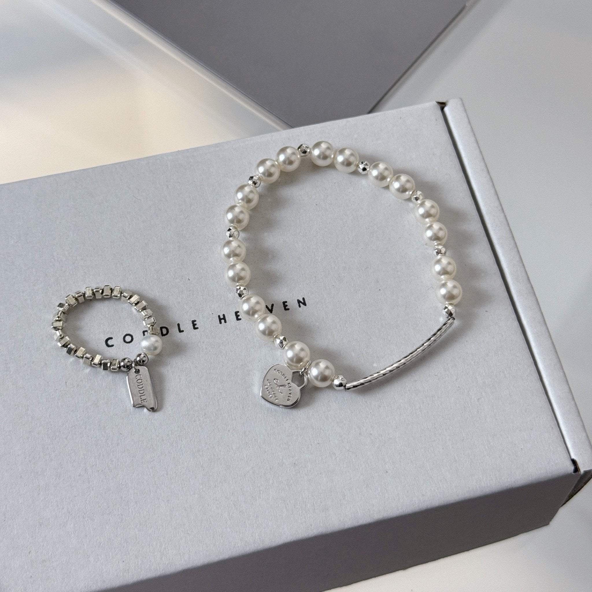 Pearl Heart Tag Bracelet - Coddle Heaven