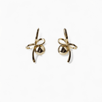 Plain Bow Pearl Earrings - Coddle Heaven