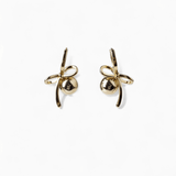 Plain Bow Pearl Earrings - Coddle Heaven