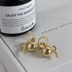 Plain Bow Pearl Earrings - Coddle Heaven
