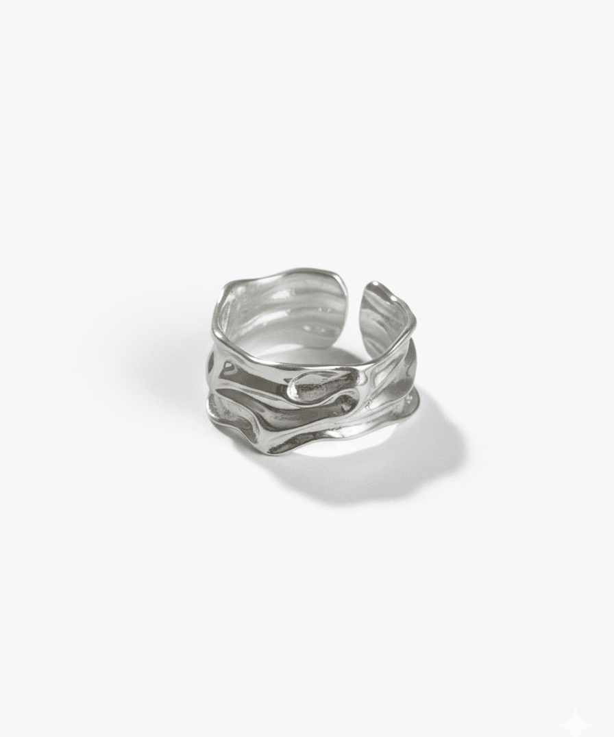 Silver Irregular Texture Ring - Coddle Heaven