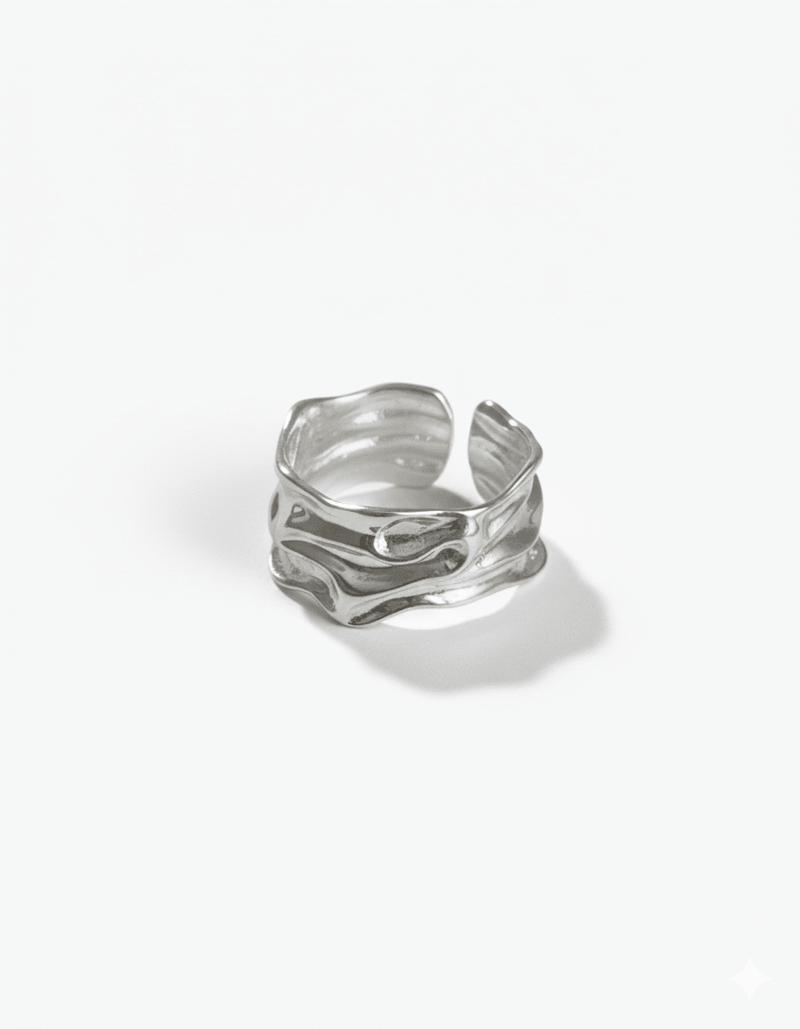 Silver Irregular Texture Ring - Coddle Heaven
