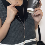 Silver Long Tassel Necklace - Coddle Heaven