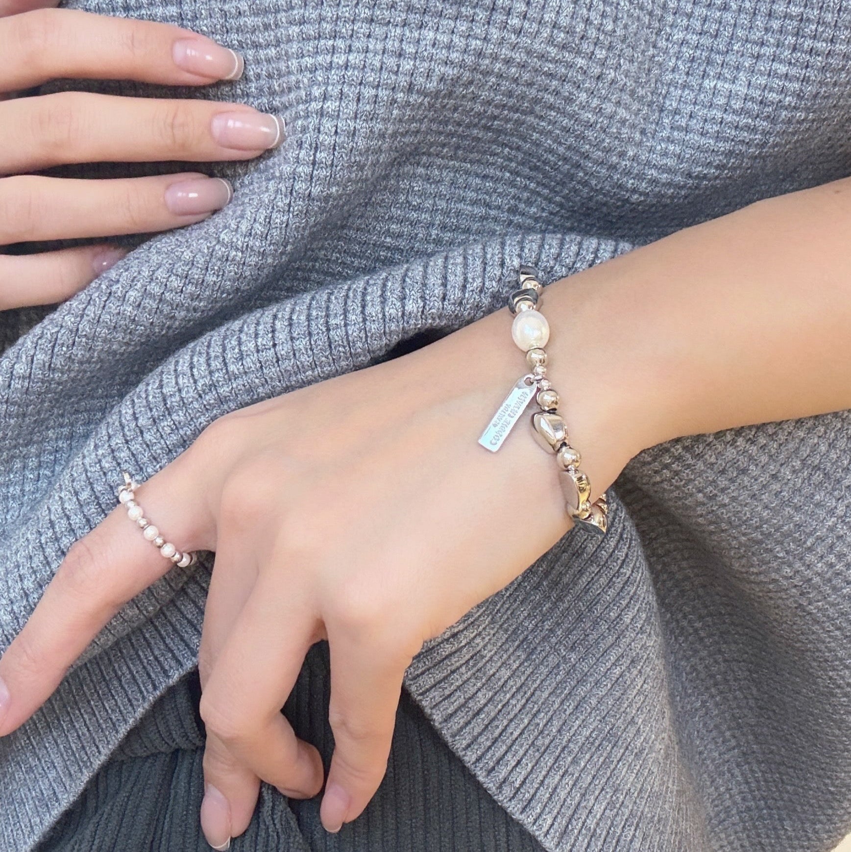 Small Tag Pearl Ring - Coddle Heaven