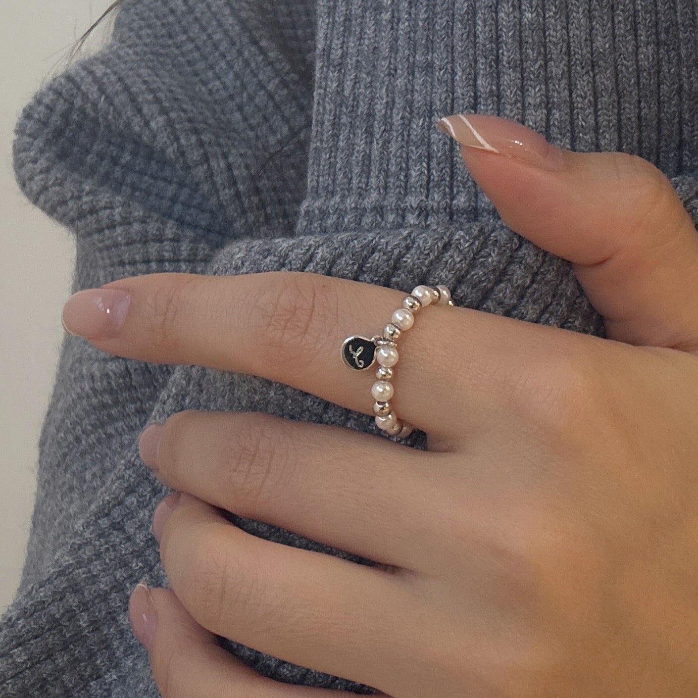 Small Tag Pearl Ring - Coddle Heaven