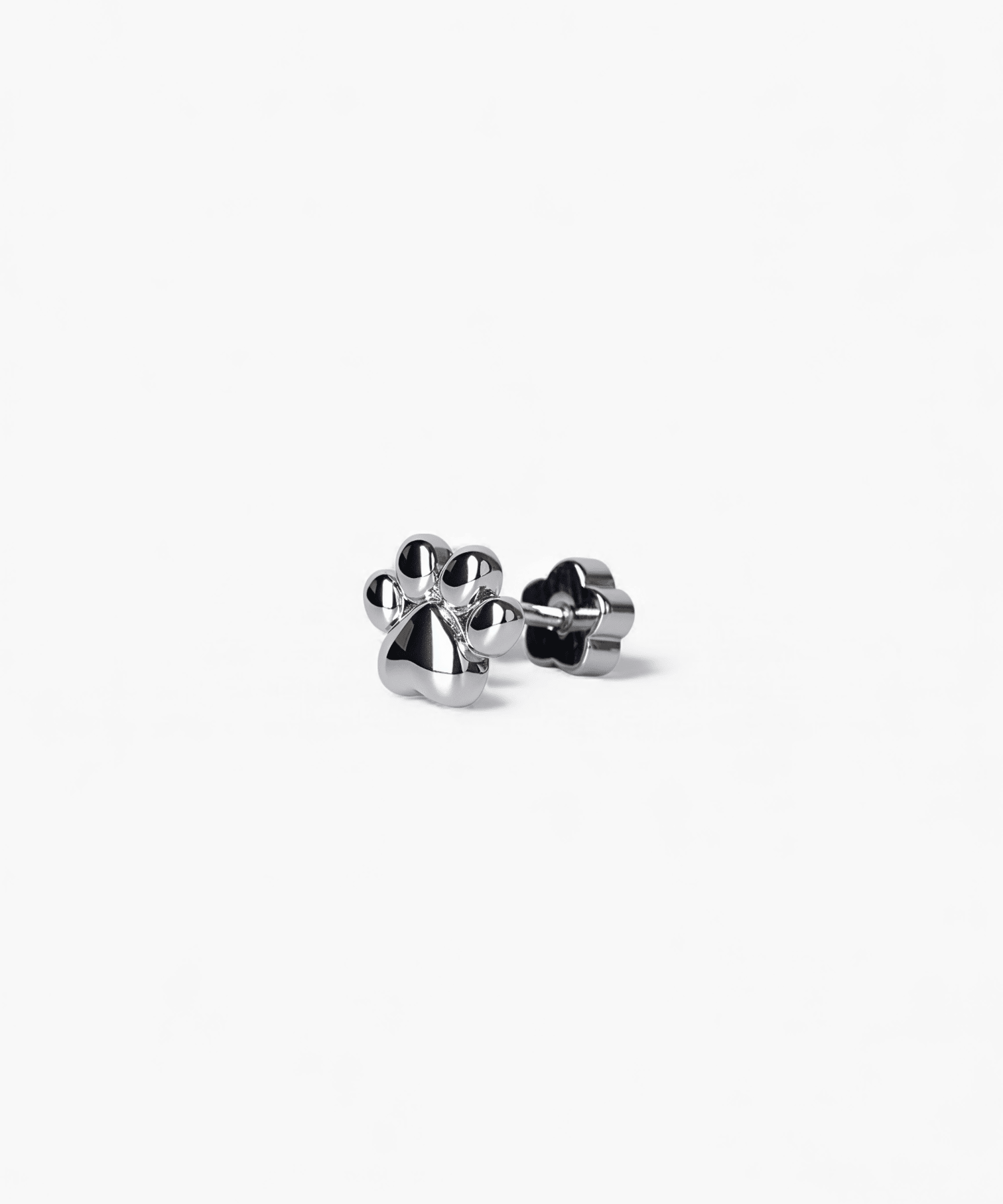 Stainless Steel Paw Flatback Earrings - Coddle Heaven