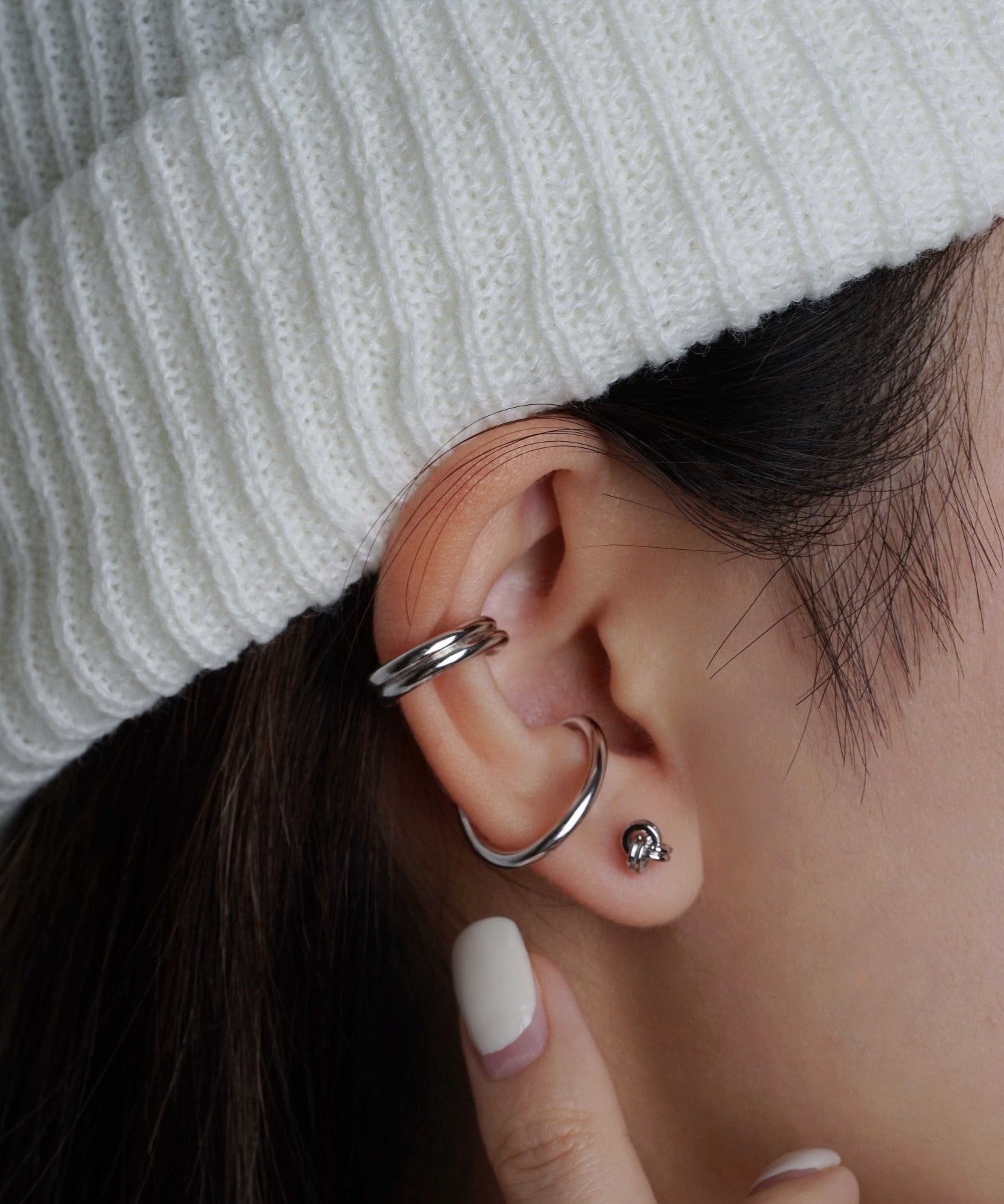 Stainless Steel Twisting Knot Petite Flatback Earrings - Coddle Heaven