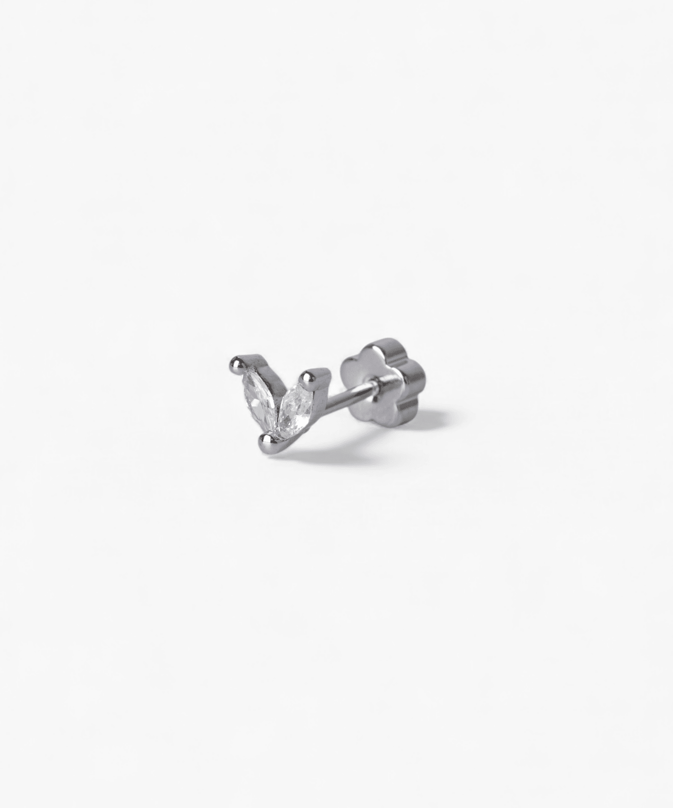 Stainless Steel V Sparkle Flatback Earrings - Coddle Heaven