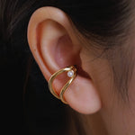 Twin Curve Pearl Ear Cuff - Coddle Heaven